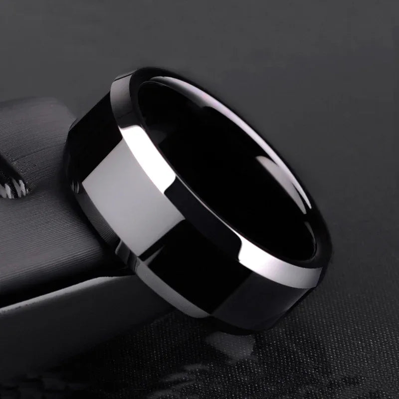 minimalist couple rings geometric stainless steel for him and her