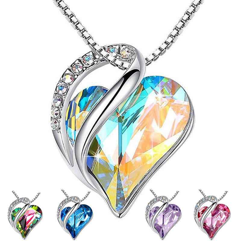 geometric heart silver necklace minimalist women jewelry