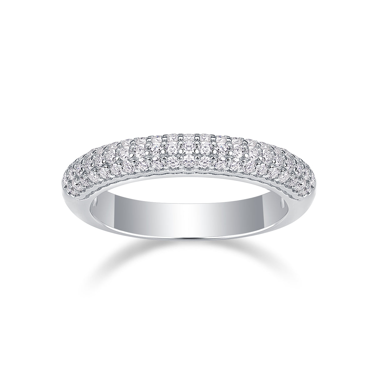 moissanite wedding ring set s925 silver platinum plated
