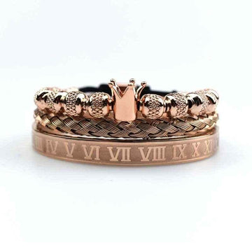 men crown bracelet stainless steel zircon luxury design