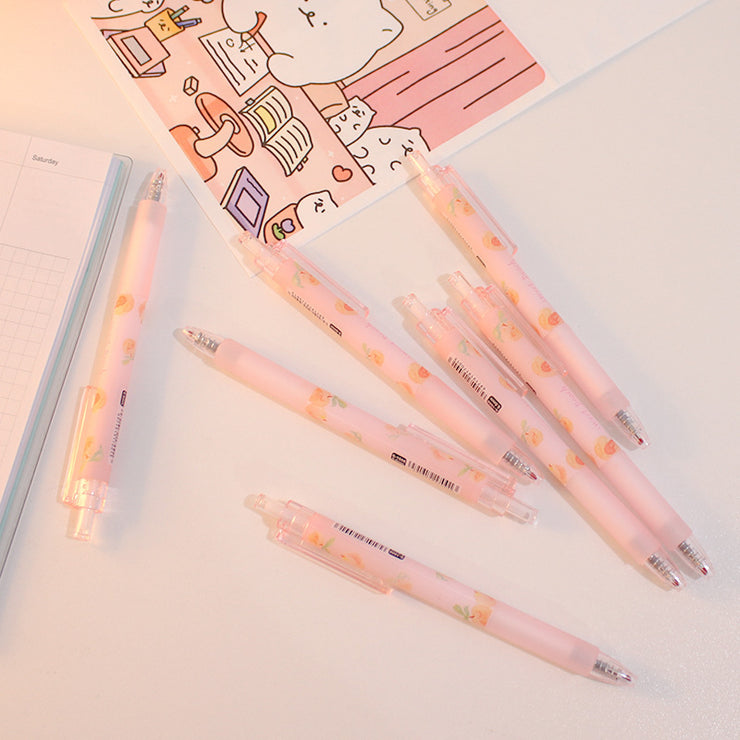 Stylo Gel Kawaii Pêche Papeterie Coréenne