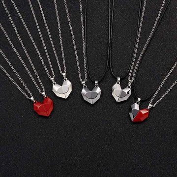 elegant women necklace heart zircon crystal pendant