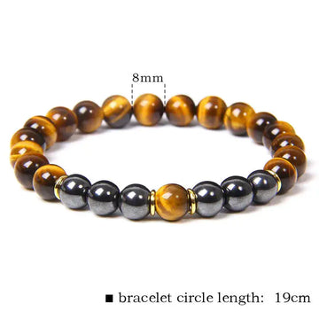 Bracelet Oeil de Tigre Anti-Fatigue en Pierre Naturelle pour Homme et Femme - TharryStore