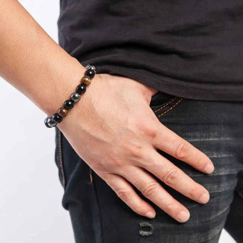 tiger eye stone bracelet natural bead unisex jewelry
