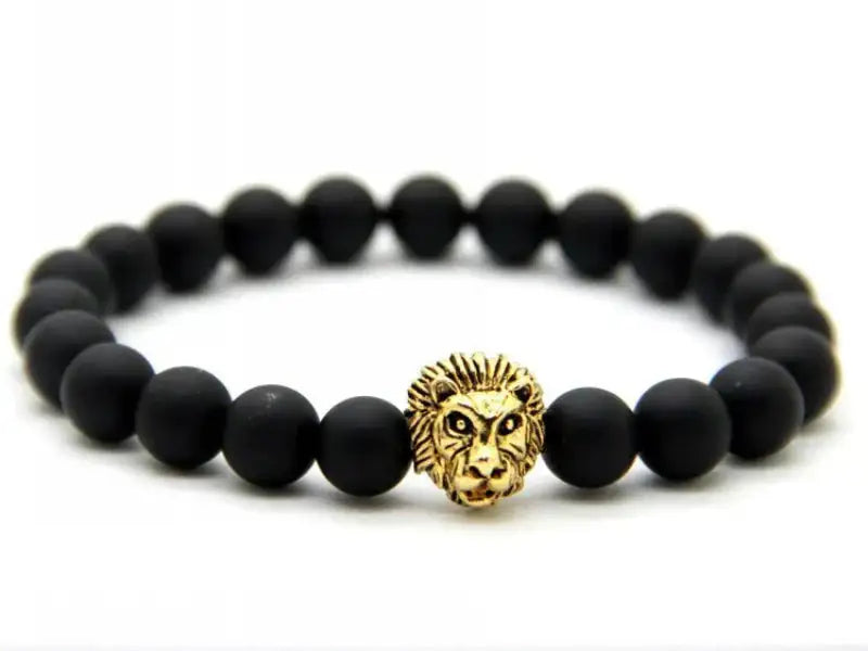lion stone bracelet men natural bead protection jewelry