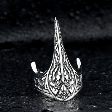 viking raven ring nordic amulet titanium steel men