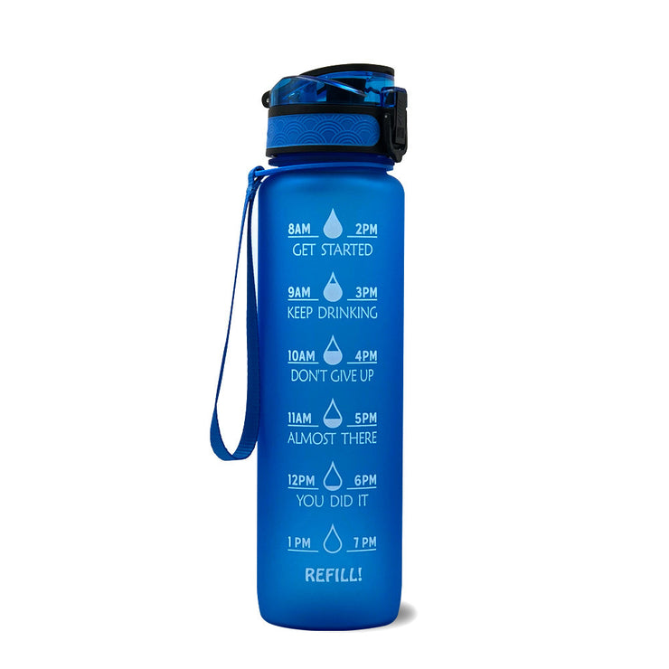 Gourde 1L Tritan avec Marqueur de Temps Bouteille de Sport Étanche