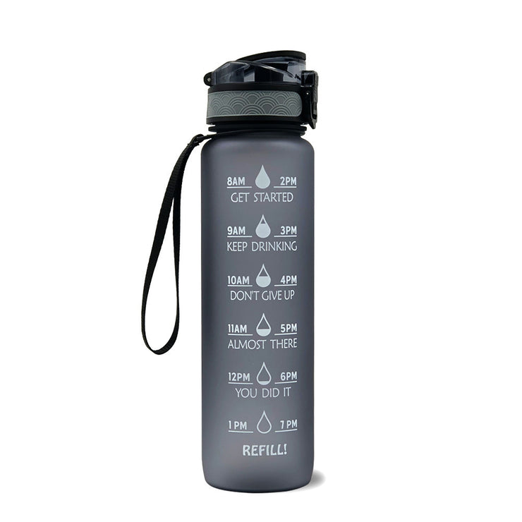 Gourde 1L Tritan avec Marqueur de Temps Bouteille de Sport Étanche