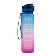 Gourde 1L Tritan avec Marqueur de Temps Bouteille de Sport Étanche
