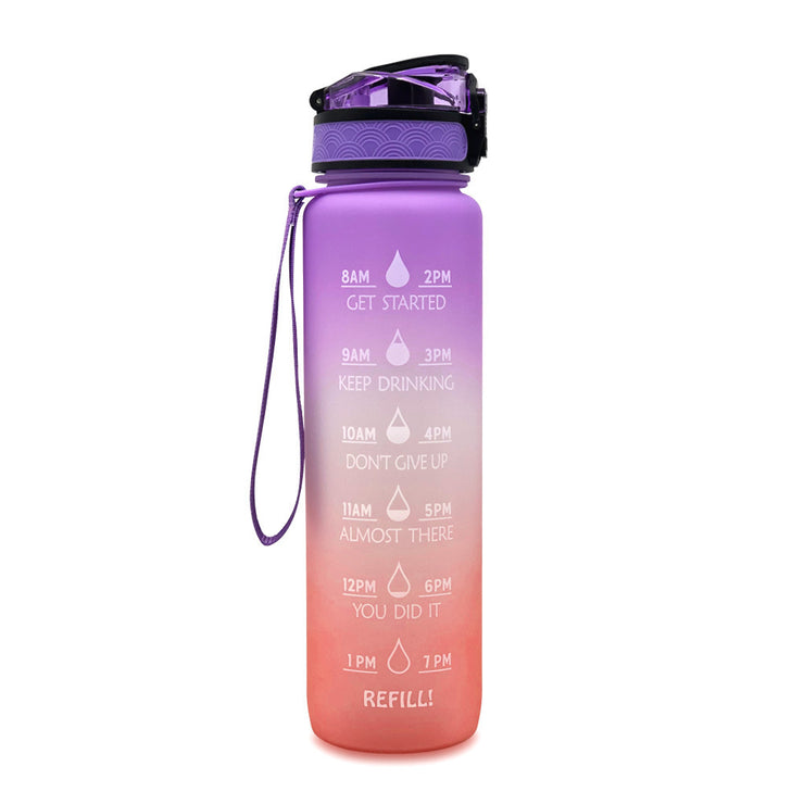 Gourde 1L Tritan avec Marqueur de Temps Bouteille de Sport Étanche