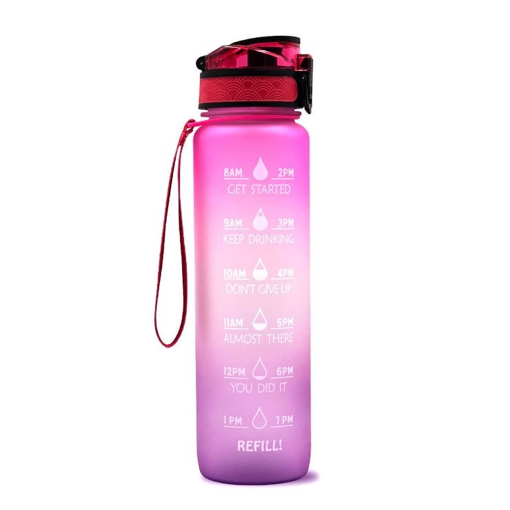 Gourde 1L Tritan avec Marqueur de Temps Bouteille de Sport Étanche