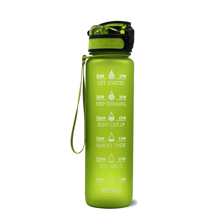 Gourde 1L Tritan avec Marqueur de Temps Bouteille de Sport Étanche
