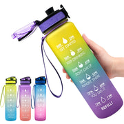 Gourde 1L Tritan avec Marqueur de Temps Bouteille de Sport Étanche