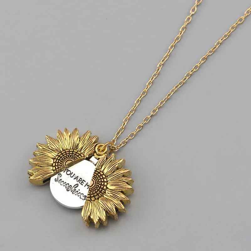 romantic sunflower necklace gift meaningful jewelry