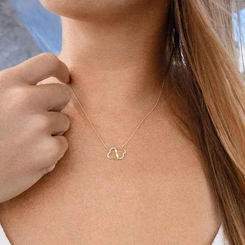 mother day gift necklace heart zircon pendant women