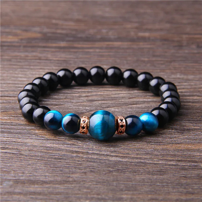 tiger eye bracelet men 8mm natural stone beads