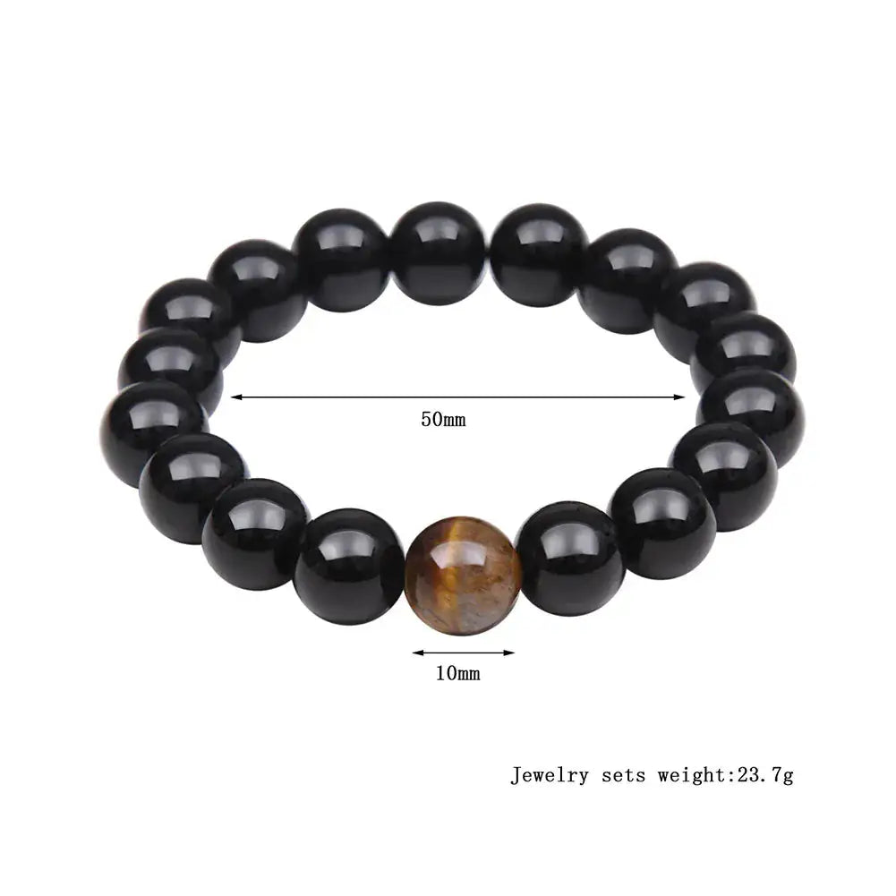 Bracelet Oeil de Tigre Anti-Fatigue en Pierre Naturelle pour Homme et Femme - TharryStore