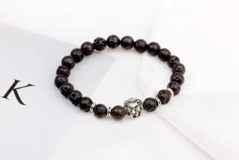 lion stone bracelet men natural bead protection jewelry