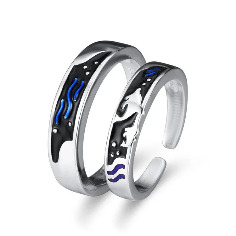 couple whale rings adjustable epoxy matching rings