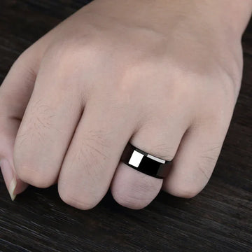 minimalist couple rings geometric stainless steel for him and her
