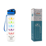 Gourde 1L Tritan avec Marqueur de Temps Bouteille de Sport Étanche