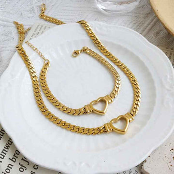 personalized jewelry set necklace bracelet titanium women