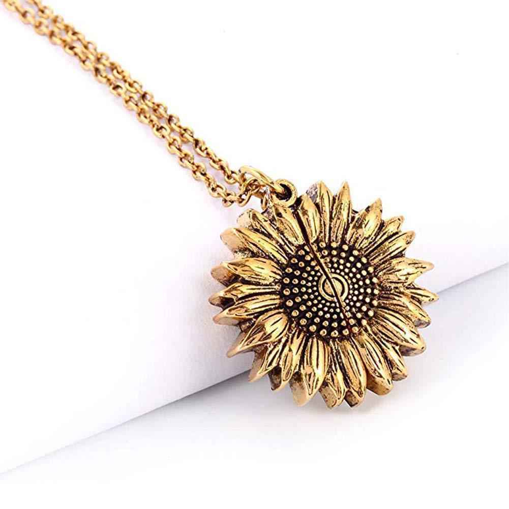 sunflower necklace hidden message you are my sunshine