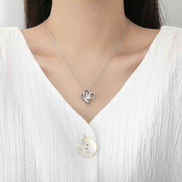 romantic heart necklace women zircon love jewelry gift