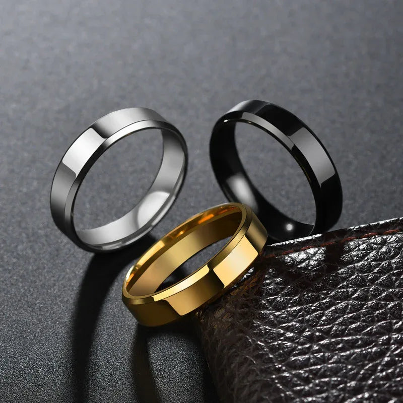minimalist couple rings geometric stainless steel for him and her