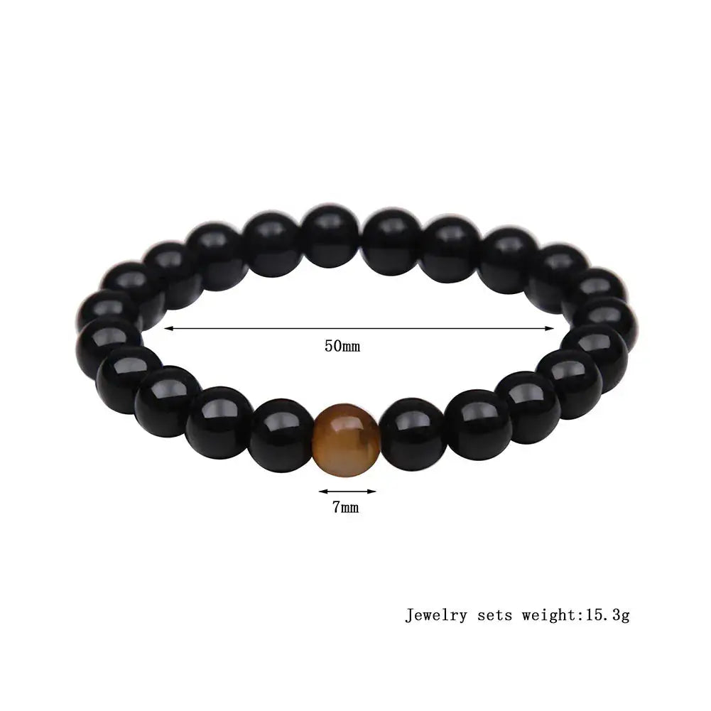 Bracelet Oeil de Tigre Anti-Fatigue en Pierre Naturelle pour Homme et Femme - TharryStore