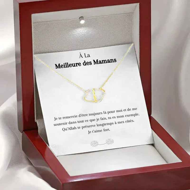 elegant women necklace heart zircon crystal pendant