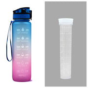 Gourde 1L Tritan avec Marqueur de Temps Bouteille de Sport Étanche