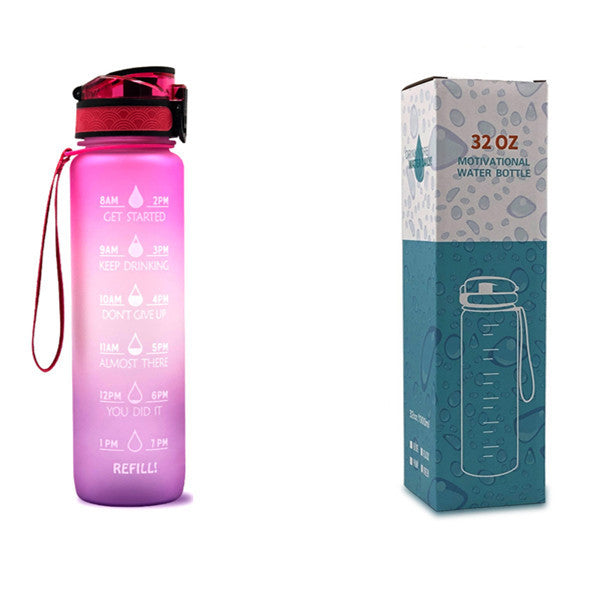 Gourde 1L Tritan avec Marqueur de Temps Bouteille de Sport Étanche
