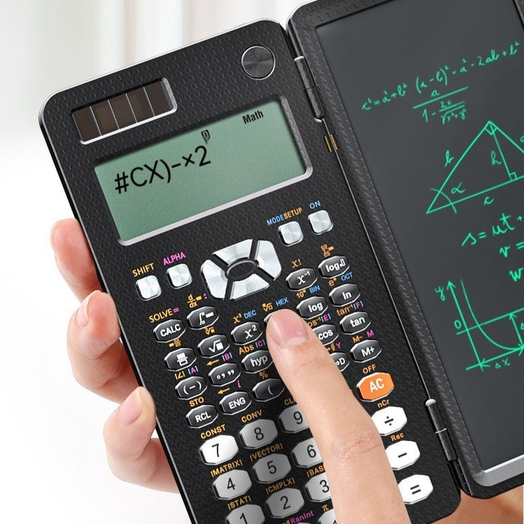 Calculatrice scientifique pliable 2 en 1 avec tablette d’écriture
