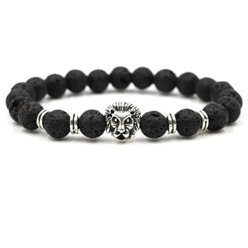 lion stone bracelet men natural bead protection jewelry