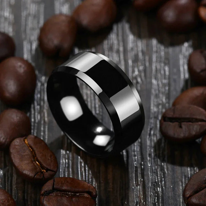 minimalist couple rings geometric stainless steel for him and her