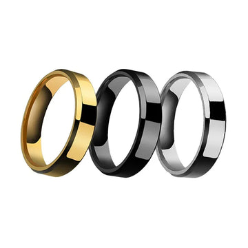 minimalist couple rings geometric stainless steel for him and her