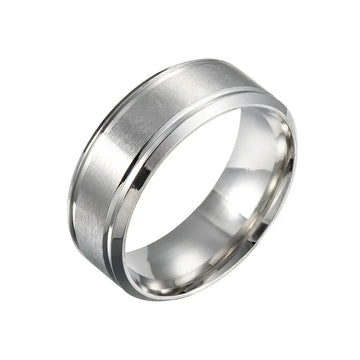 mens stainless steel wedding band 8mm black silver gold