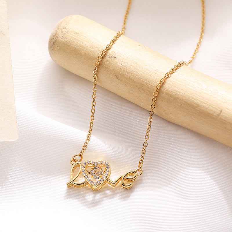 stylish love pendant necklace women trendy jewelry