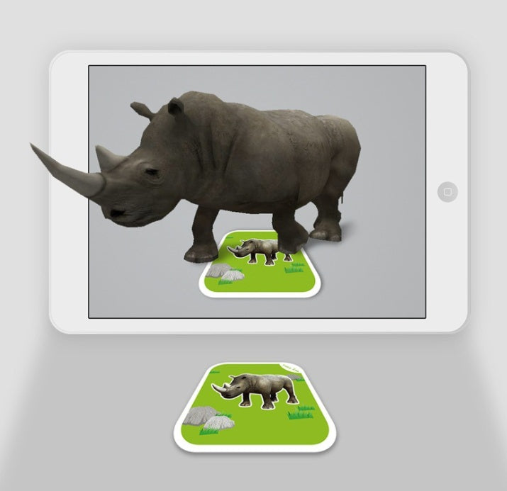 Jeu éducatif 68 pcs Cartes AR animaux 4D multilingues