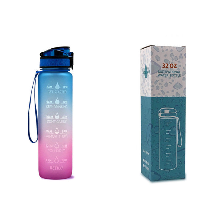 Gourde 1L Tritan avec Marqueur de Temps Bouteille de Sport Étanche