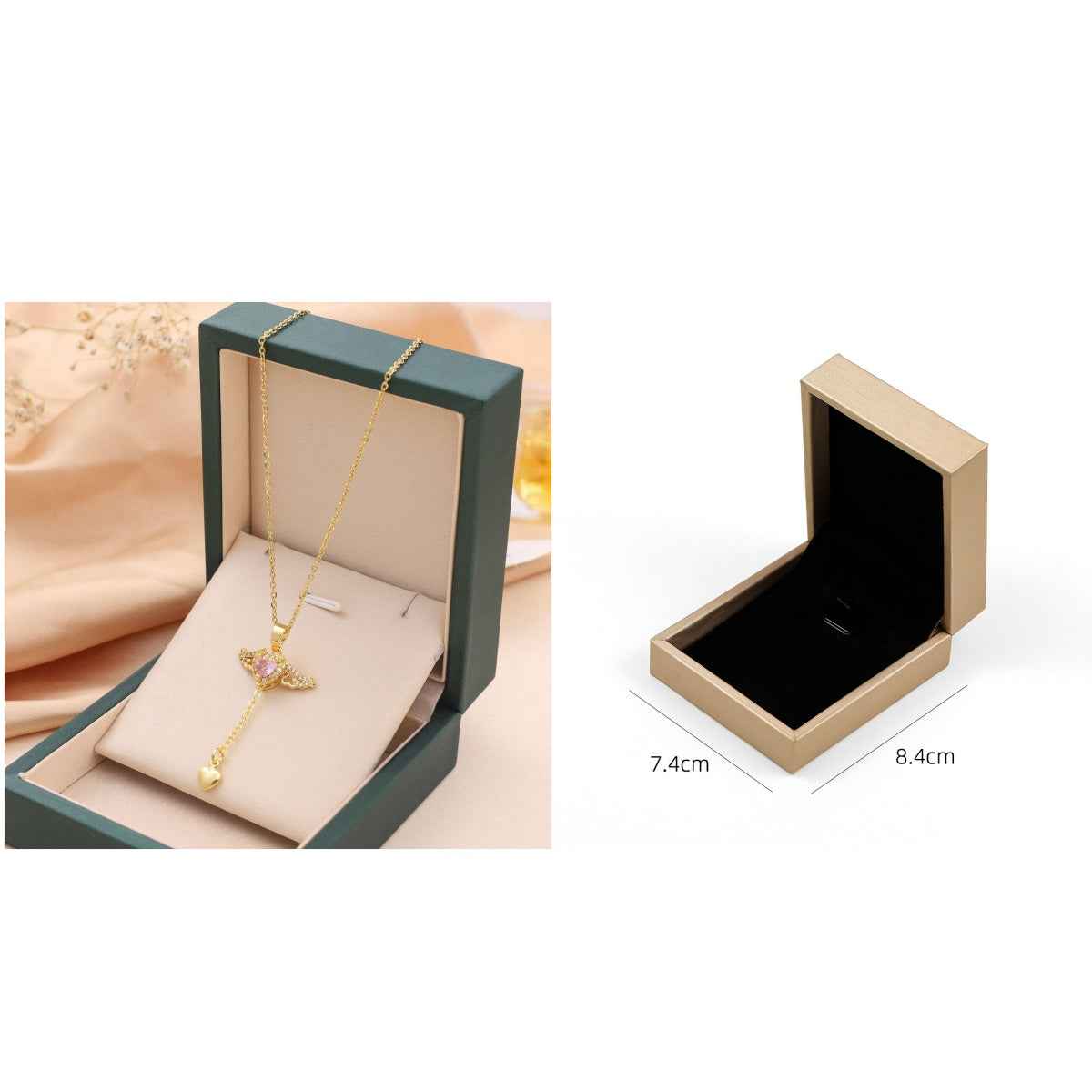 angel heart crystal necklace romantic pendant women jewelry