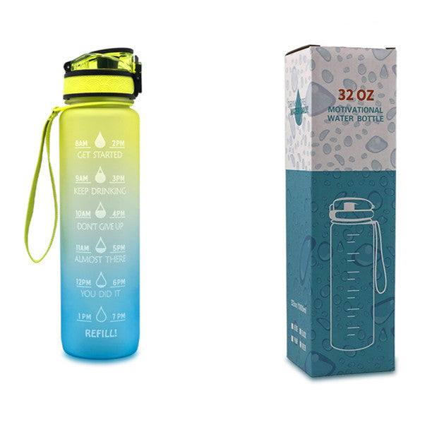 Gourde 1L Tritan avec Marqueur de Temps Bouteille de Sport Étanche