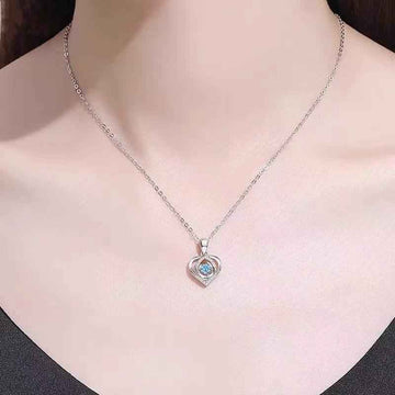 sparkling heart necklace women romantic gift jewelry