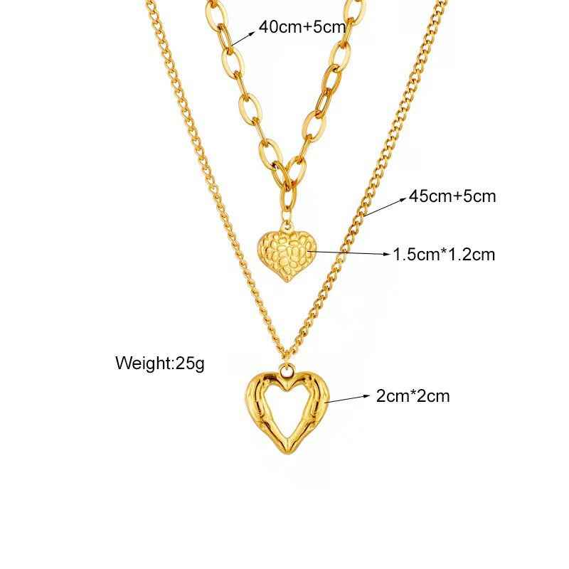 elegant titanium necklace women heart pendant jewelry