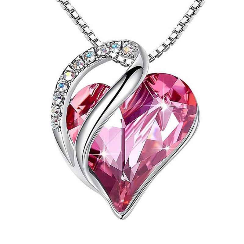 simple elegant necklace women geometric heart jewelry