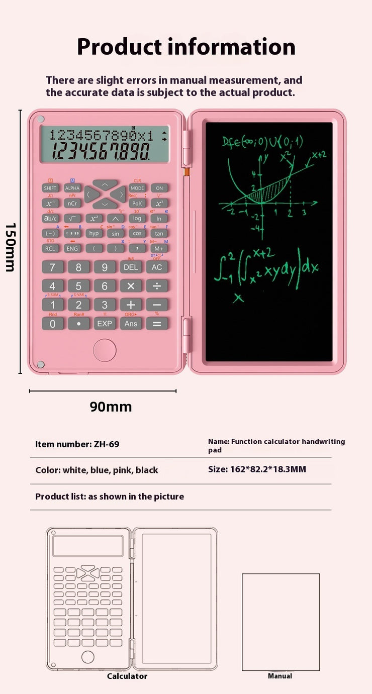 Nouvelle calculatrice scientifique portable avec tablette d’écriture Spéciale comptabilité et examens