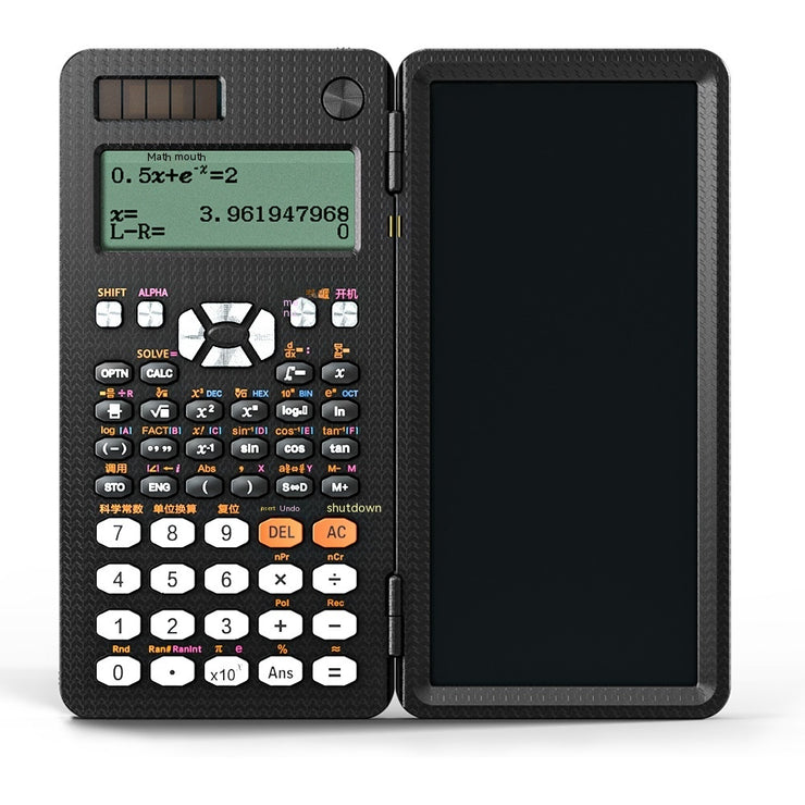 Calculatrice scientifique pliable 2 en 1 avec tablette d’écriture