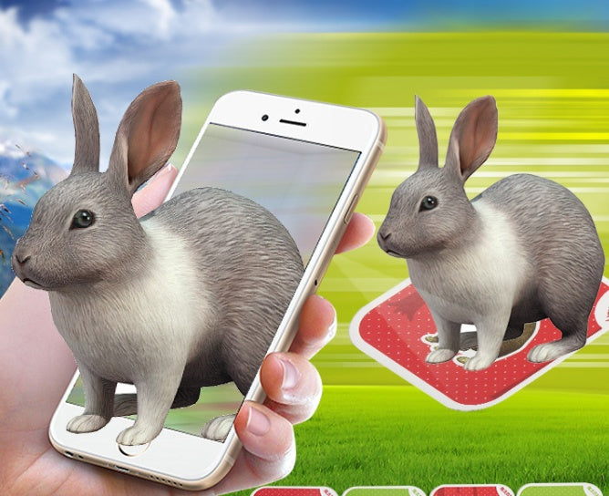 Jeu éducatif 68 pcs Cartes AR animaux 4D multilingues