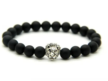lion stone bracelet men natural bead protection jewelry